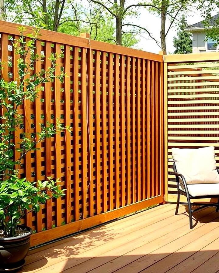 Slatted Wood Privacy Wall