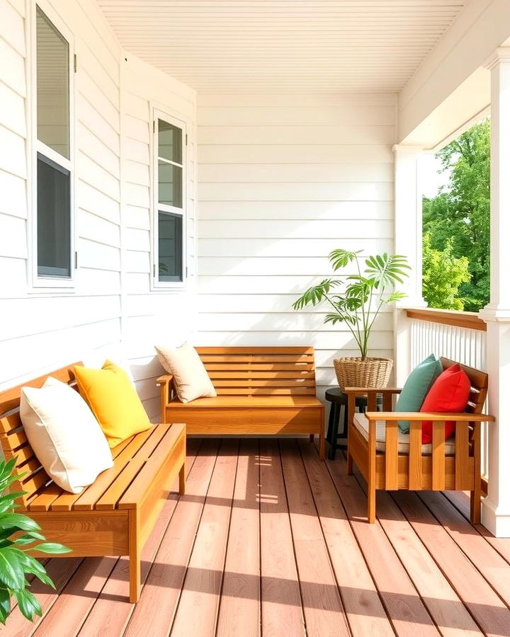 Slatted Wooden Bench