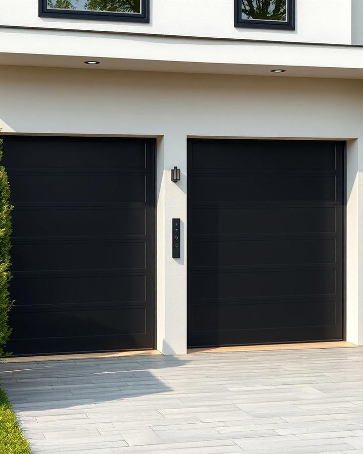 Sleek Black Garage Doors