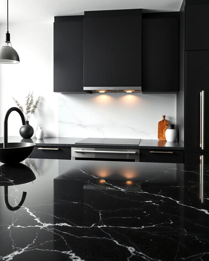 Sleek Black Granite Countertops