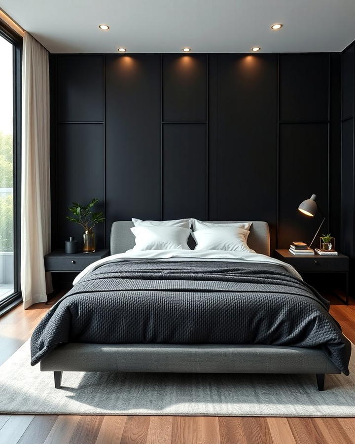 Sleek Black Paneling