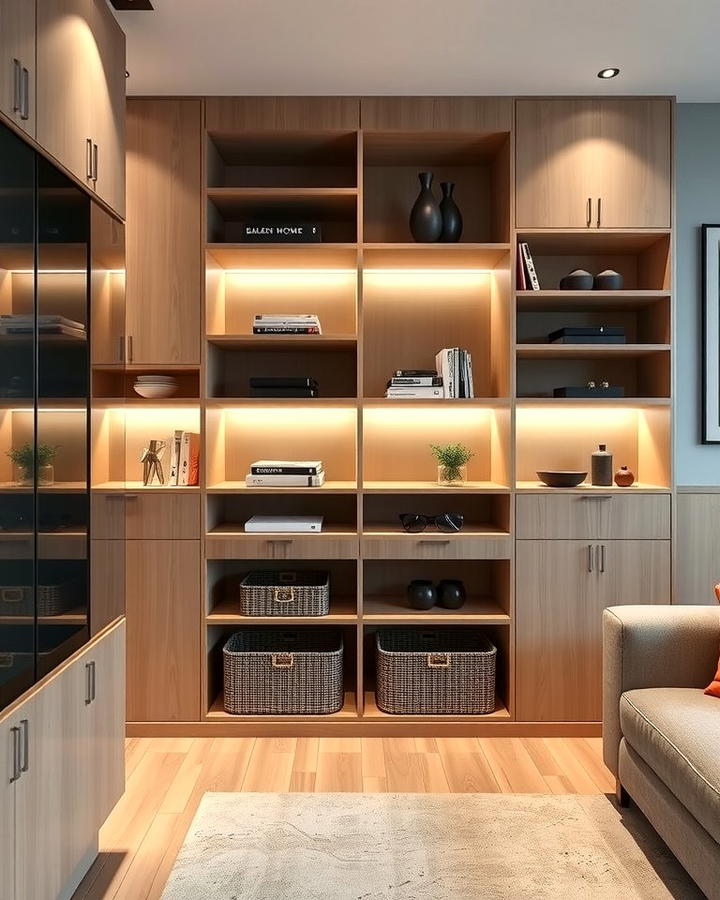 Sleek Built In Storage