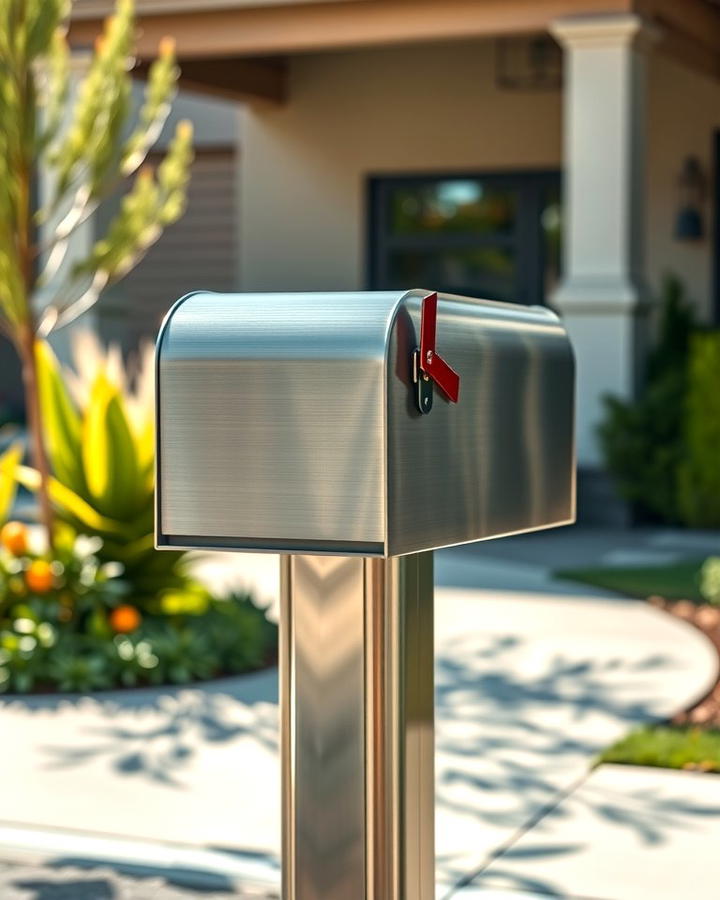 Sleek Metal Mailbox Post