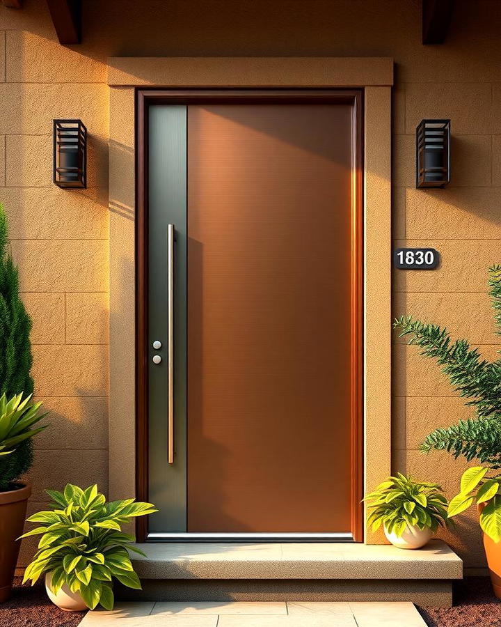 Sleek Metallic Front Door