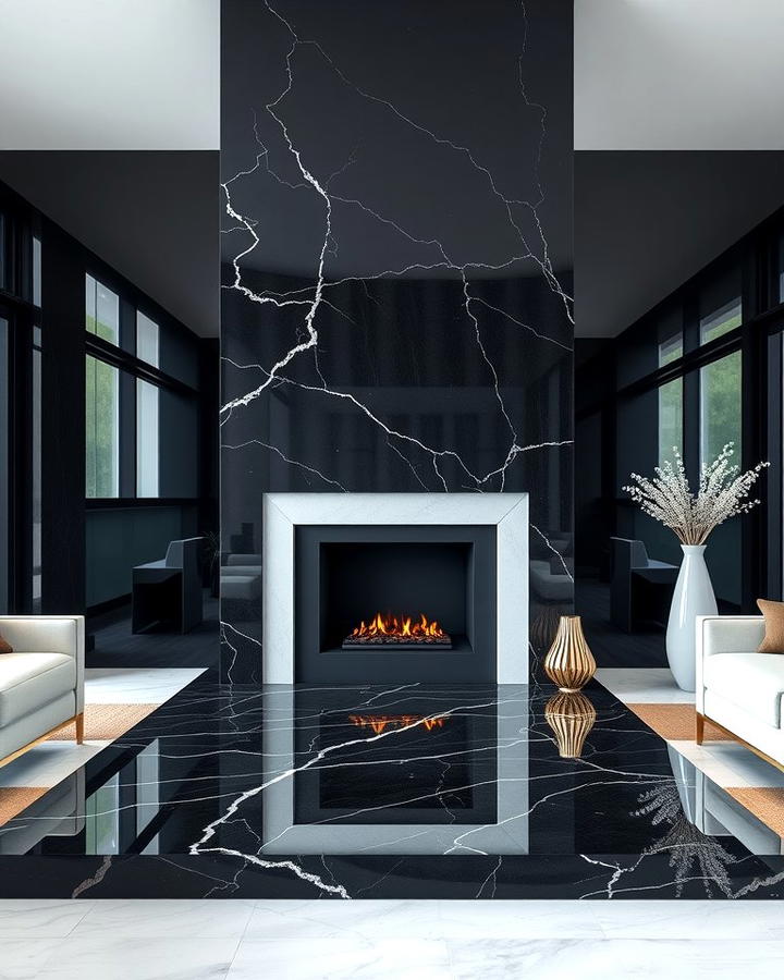 Sleek Modernity with Polished Black Granite