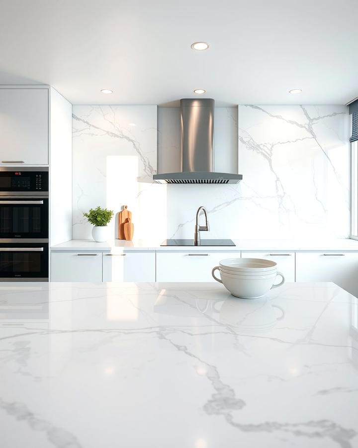 Sleek Statuario Marble Countertops