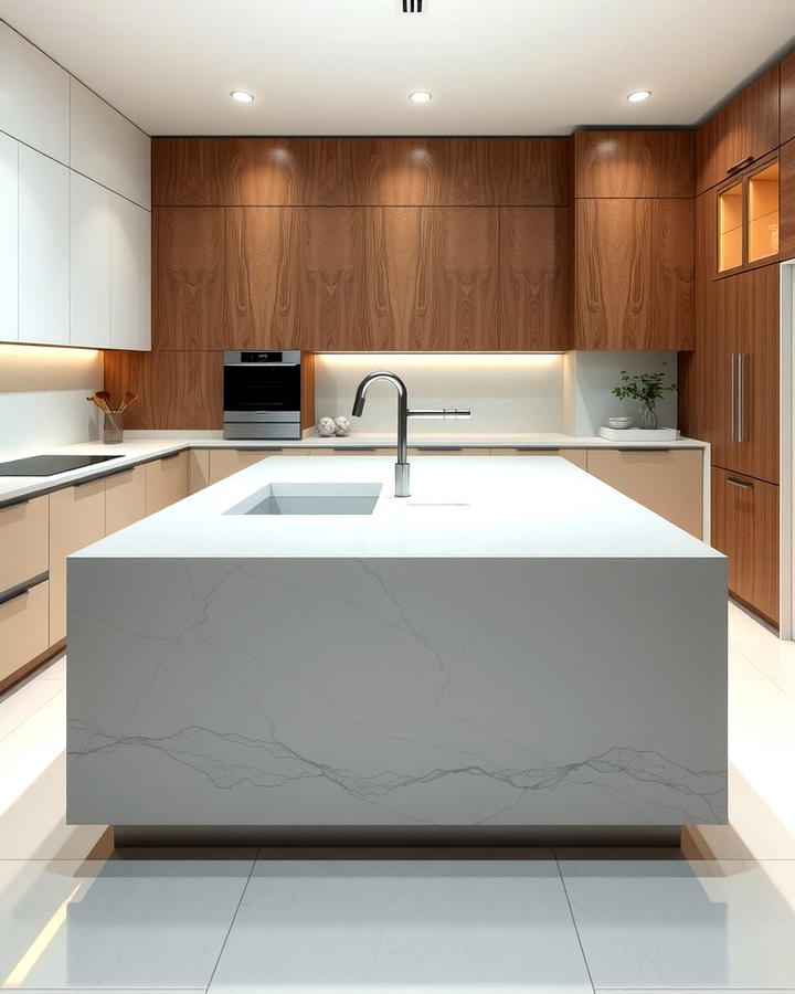 Sleek Waterfall Countertops