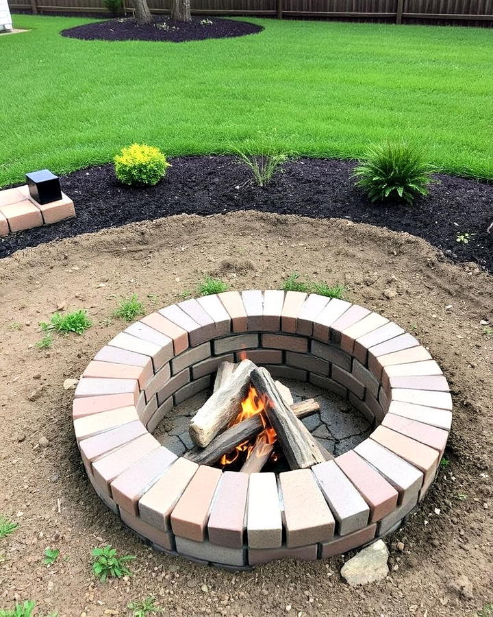 Sleek in ground Brick Fire Pit