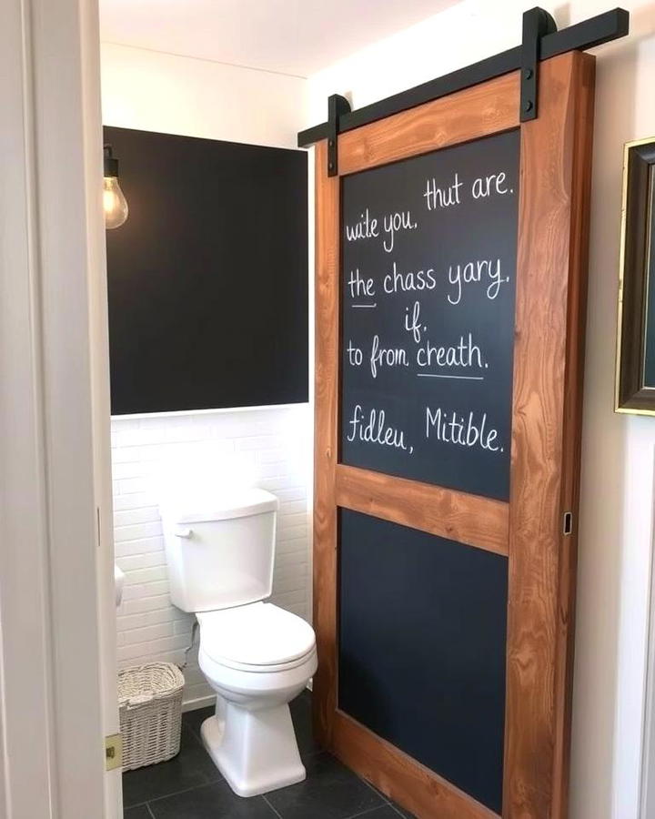 Sliding Barn Door with Chalkboard Paint