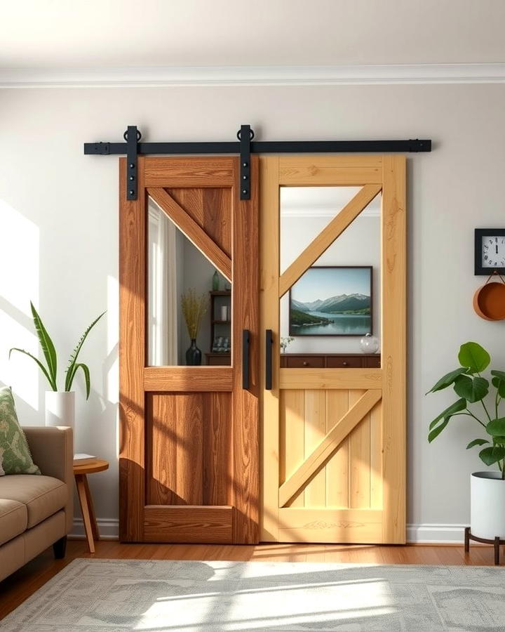 Sliding Barn Door with Mirror