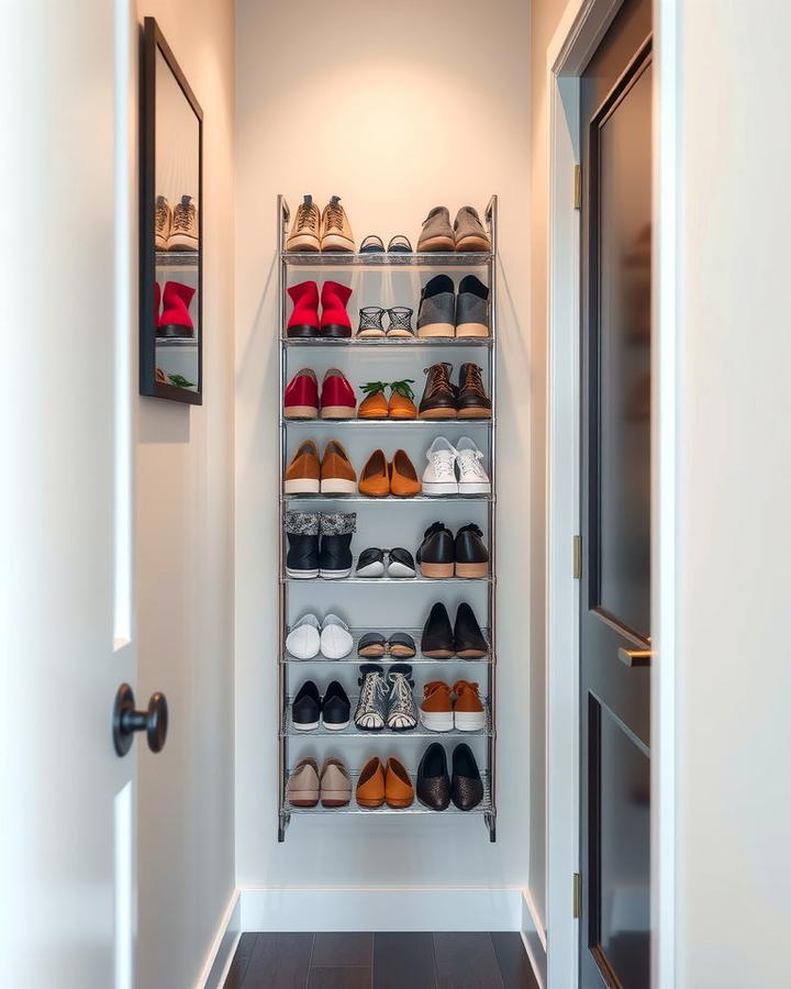 Slim Wall Mounted Shoe Rack