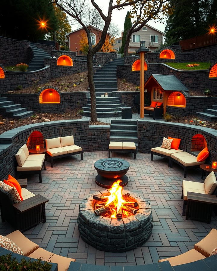 Sloped Fire Pit Area