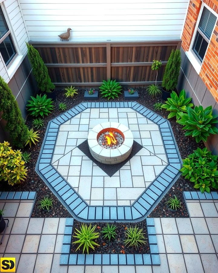 Small Fire Pit with Compact Paver Patio