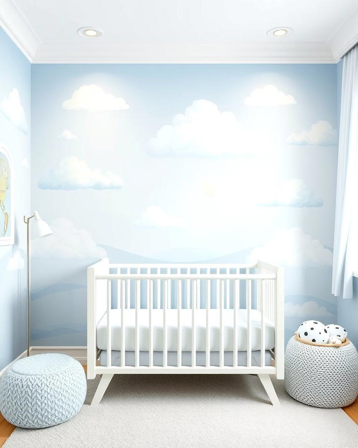 Soft Blue Wall Murals