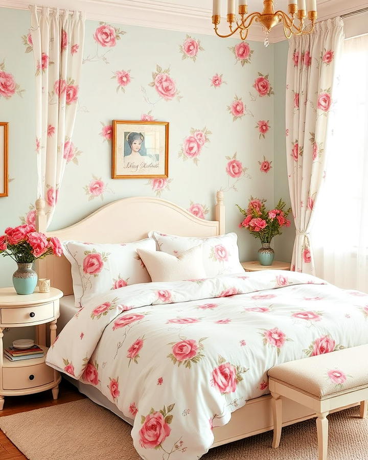 Soft Pastel Floral Bedroom Pattern