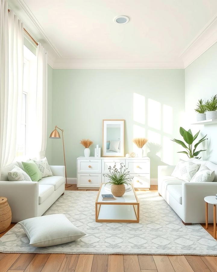 Soft Pastel Green and Light Grey