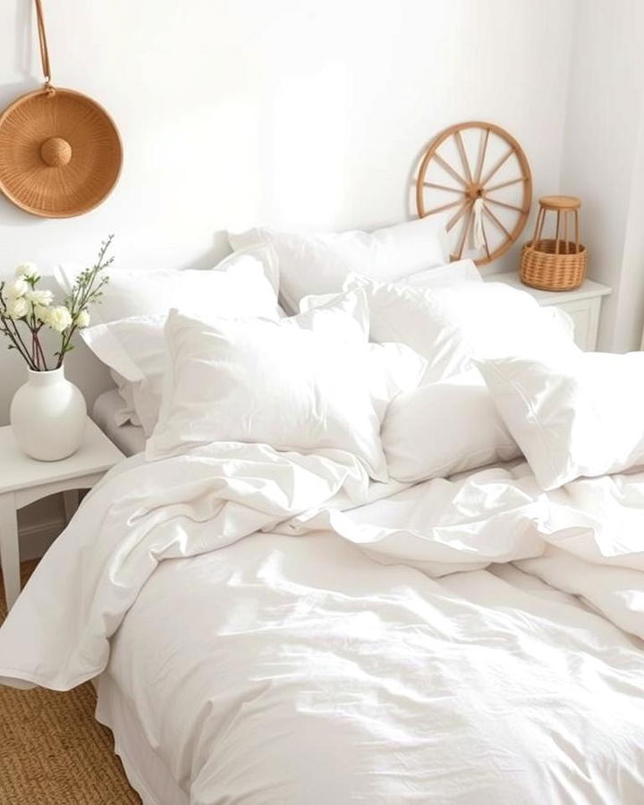 Soft White Bedding for a Serene Look