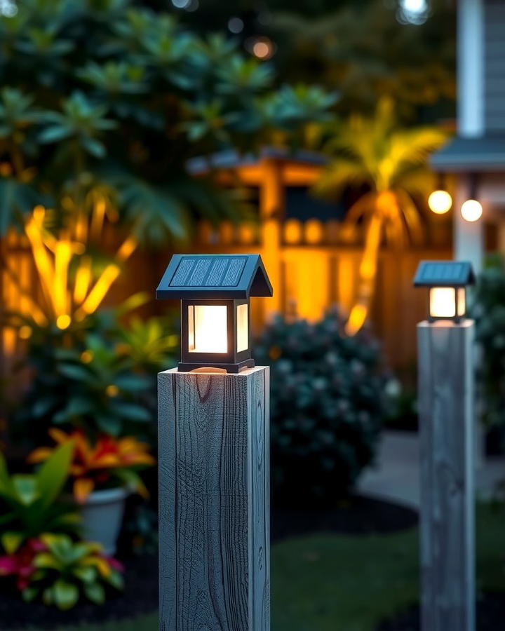 Solar Powered Fence Post Lights