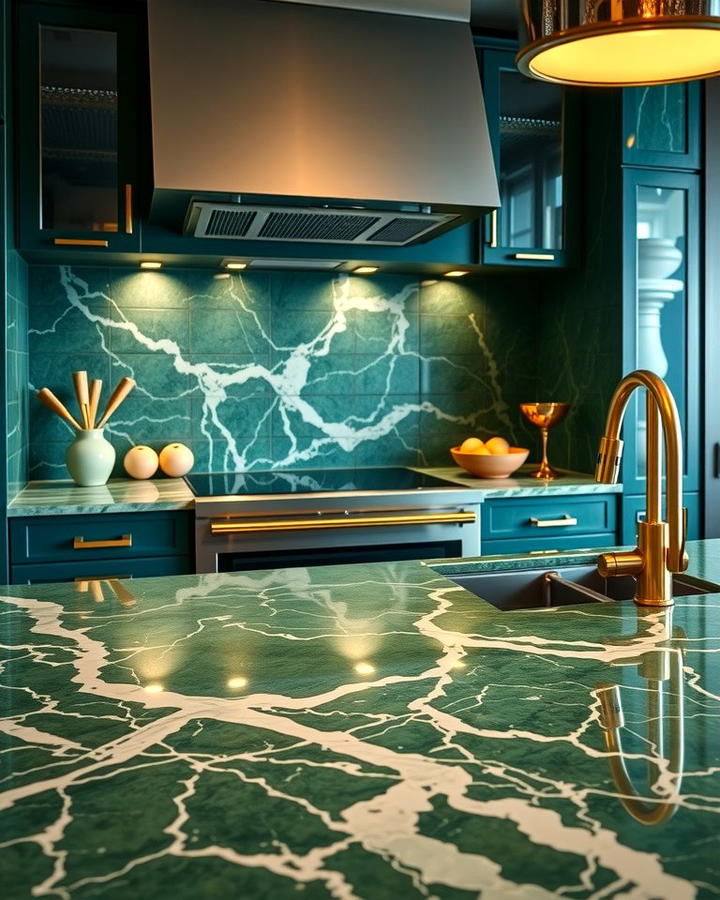 Sophisticated Elegance with Emerald Marble