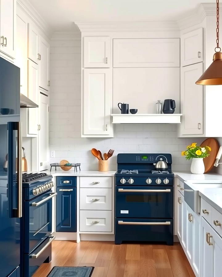 Sophistication with Navy Blue Appliances