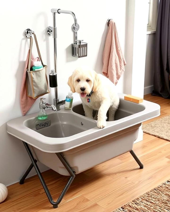 Space Saving Foldable Dog Wash Station