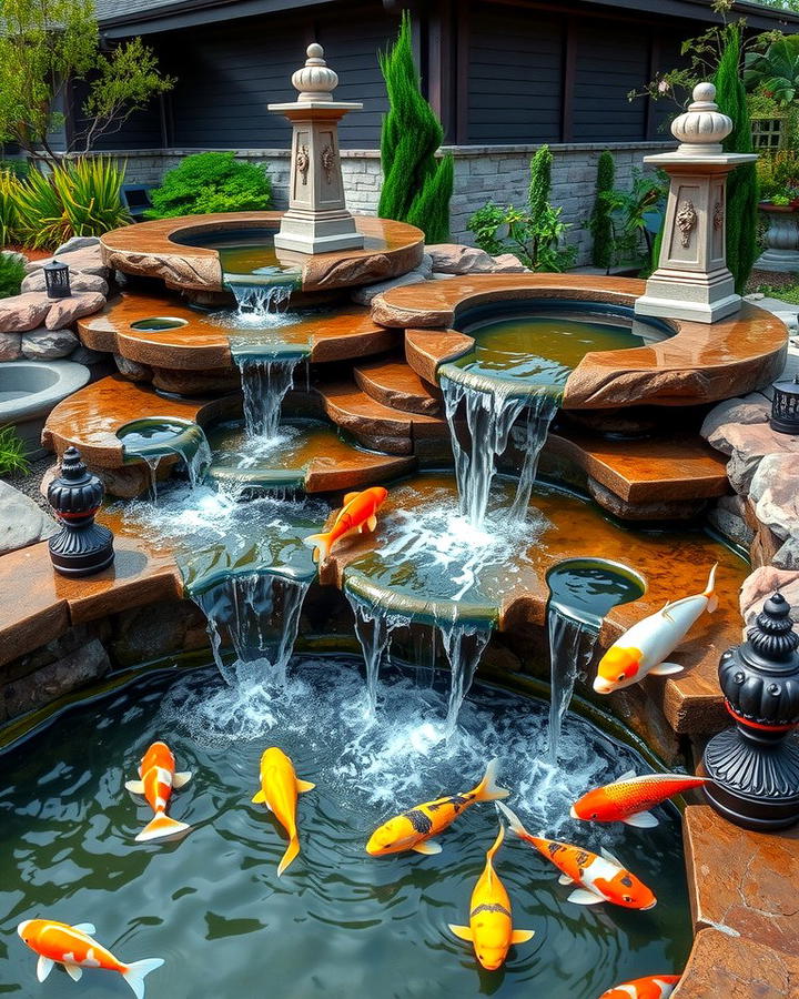 Split Level Koi Pond