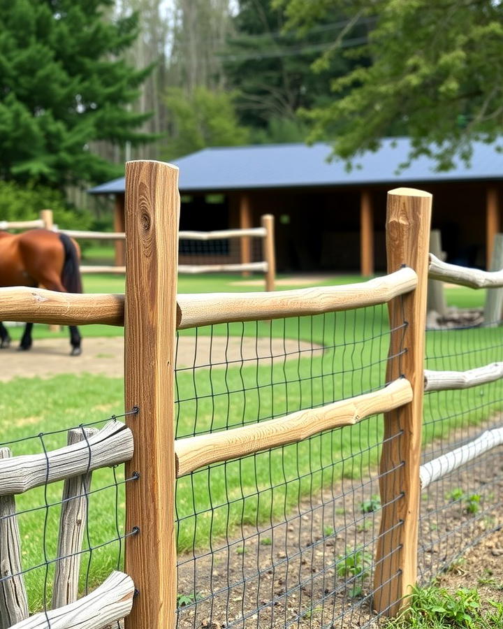 Split Rail Fence with Wire