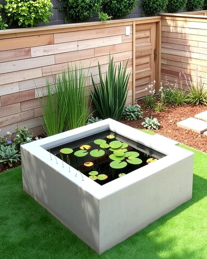 Square Concrete Raised Pond