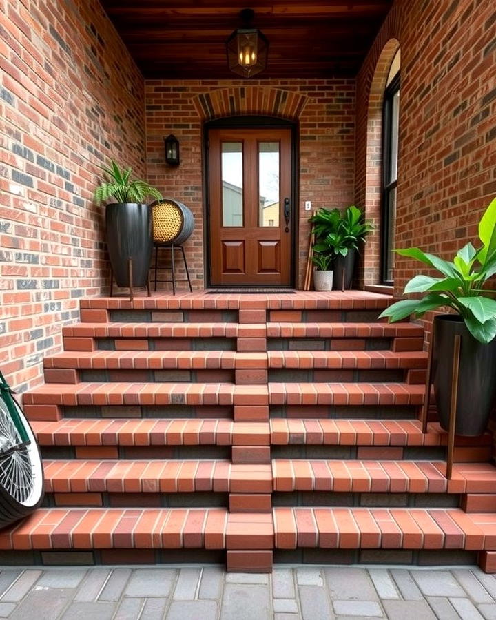 Staggered Brick Steps with Varied Heights