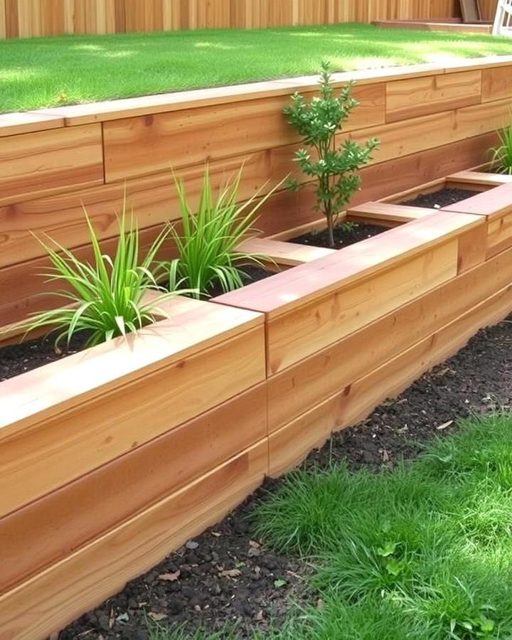 Staggered Timber Retaining Walls