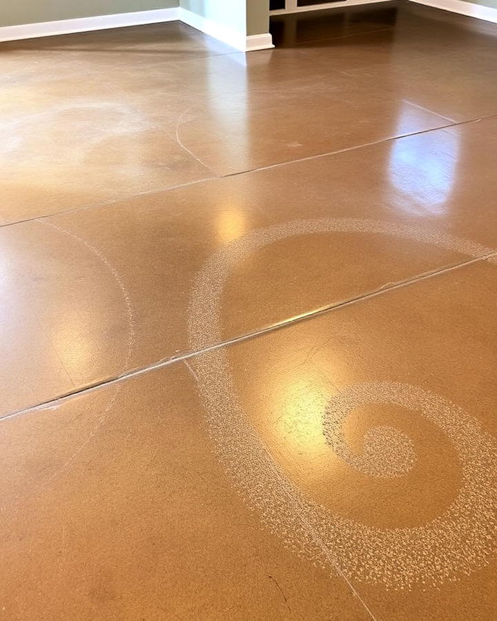 Stained Concrete Basement Floor