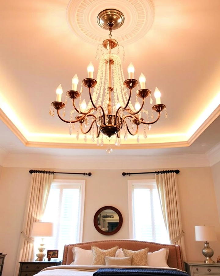 Statement Chandelier for a Luxurious Bedroom