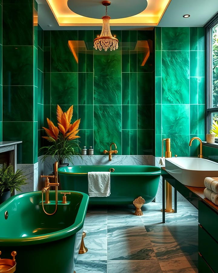 Statement Green Bathtub