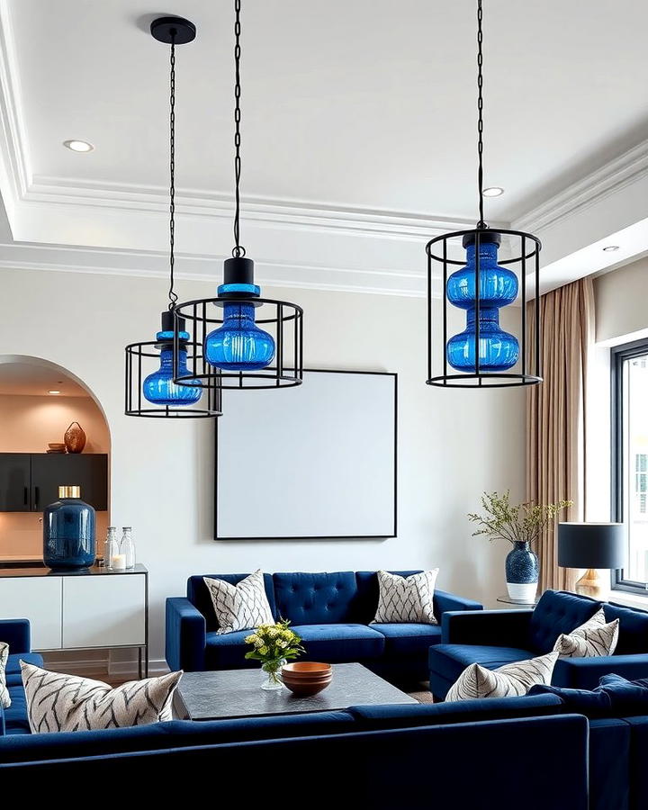 Statement Lighting in Black and Blue