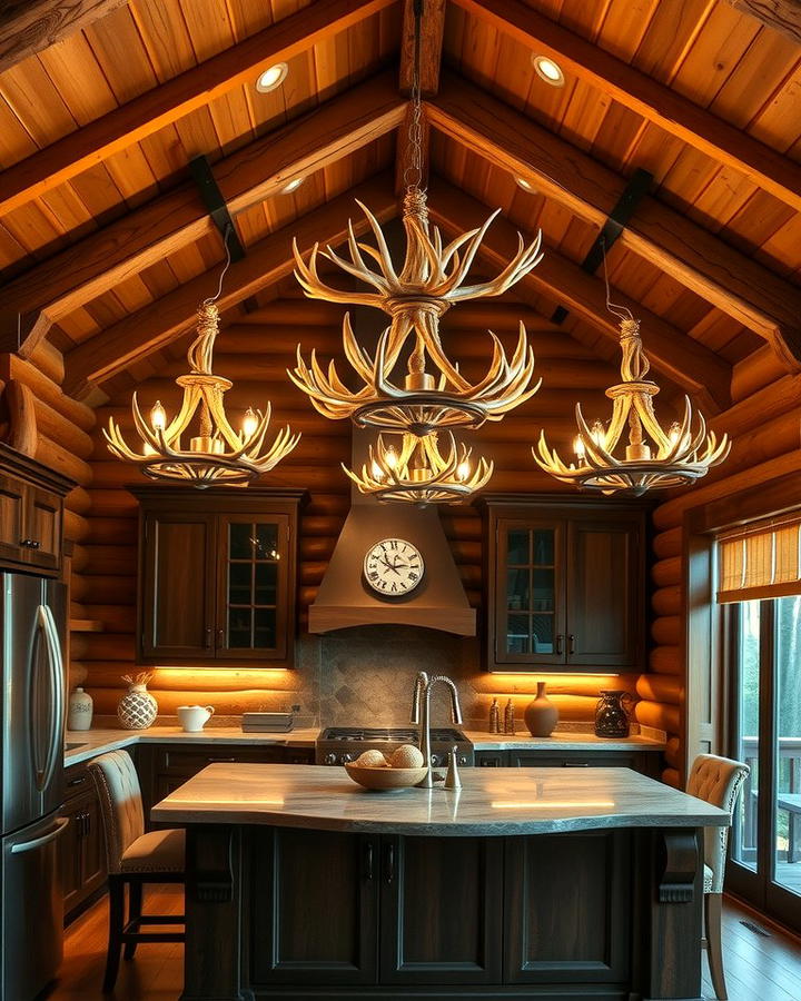 Statement Lighting with Antler Chandeliers