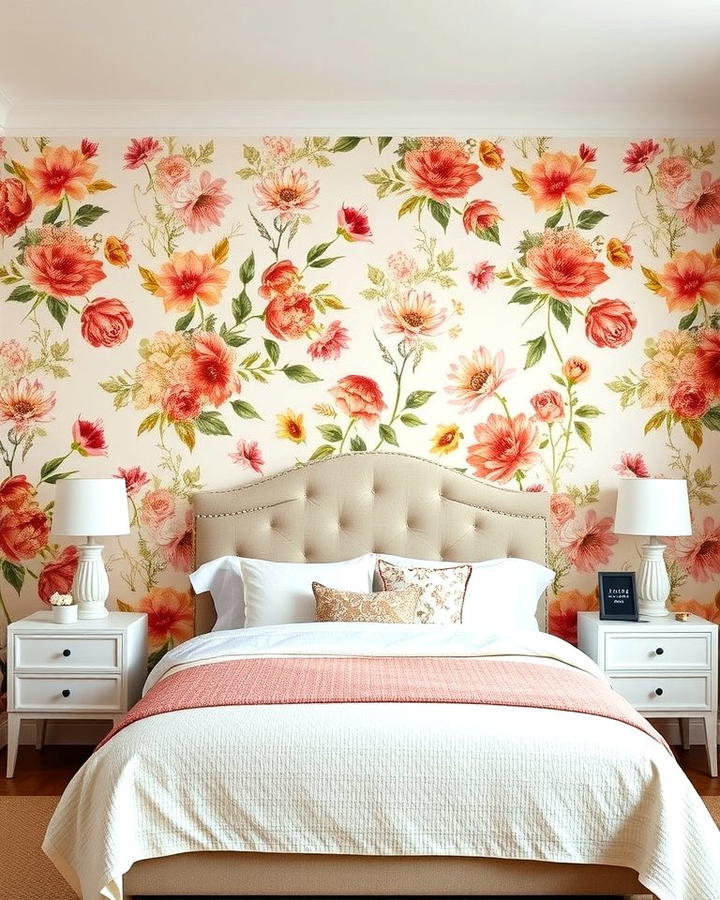 Statement Wall with Floral Wallpaper