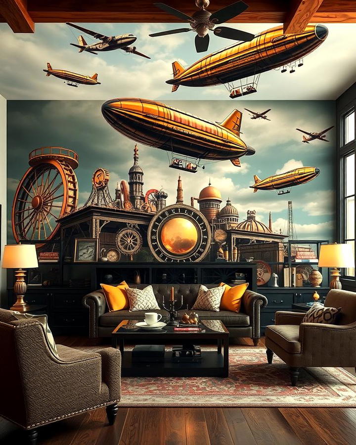 Steampunk Inspired Wall Murals