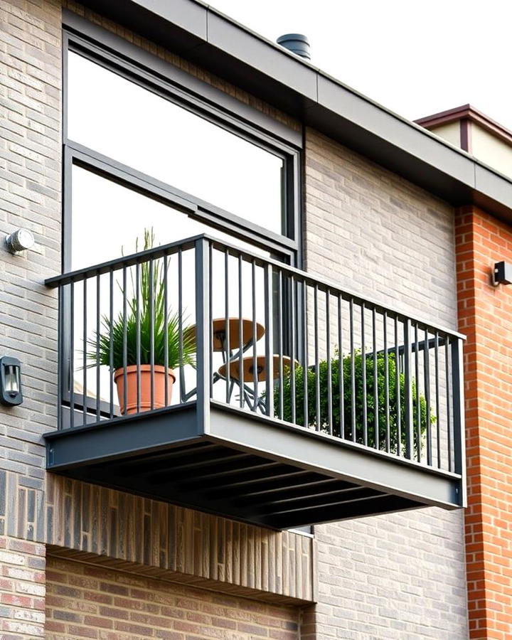 Steel Framed Cantilever Balcony for Industrial Appeal