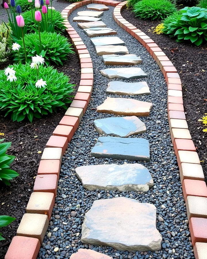 Stepping Stone Brick Edging