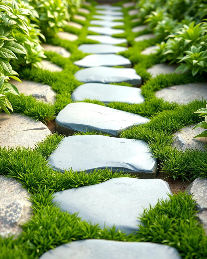 Stepping Stones with Grass Inlays