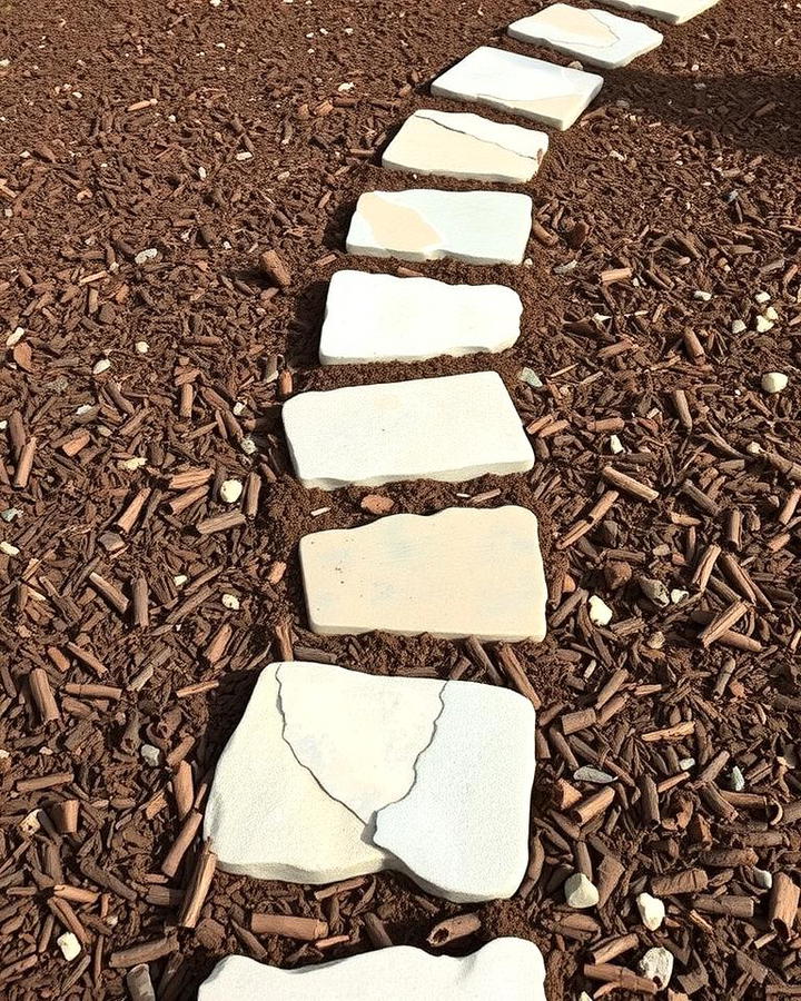 Stepping Stones with Mulch Surround