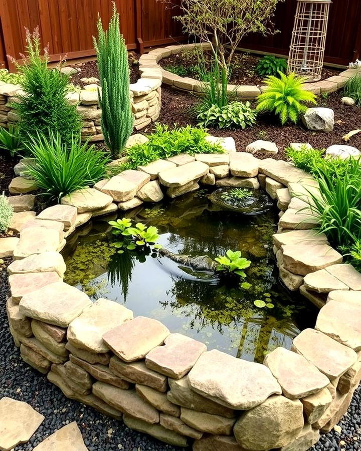 Stone Clad Raised Pond