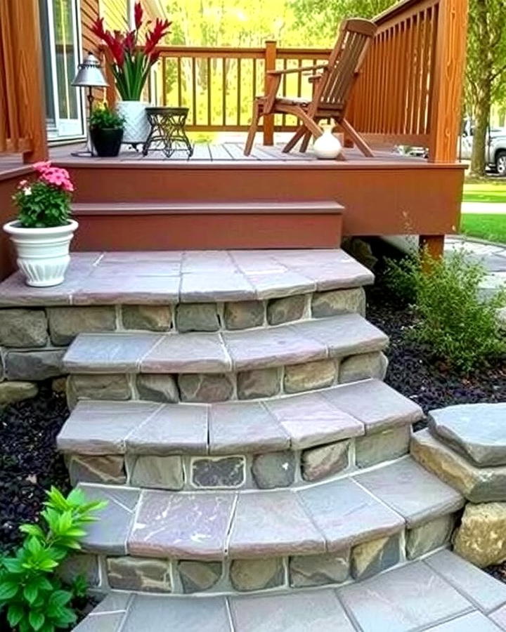 Stone Deck Steps for a Rustic Touch