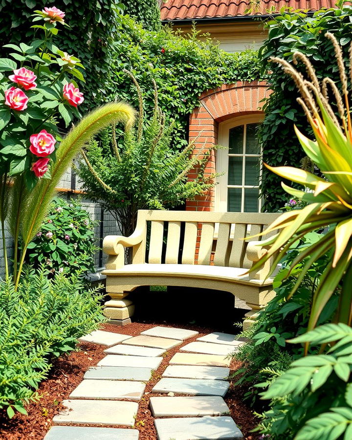 Stone Garden Bench