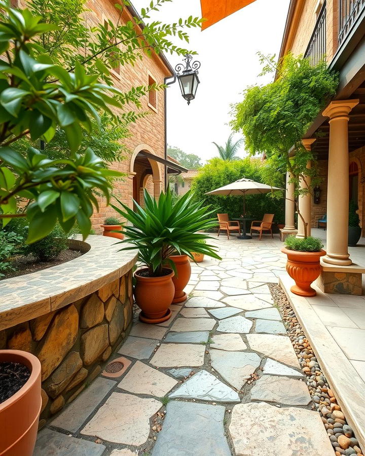 Stone Pathways and Pebble Accents