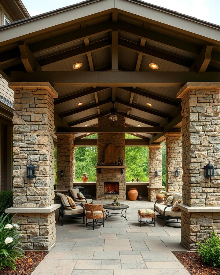 Stone Pillars with Roof