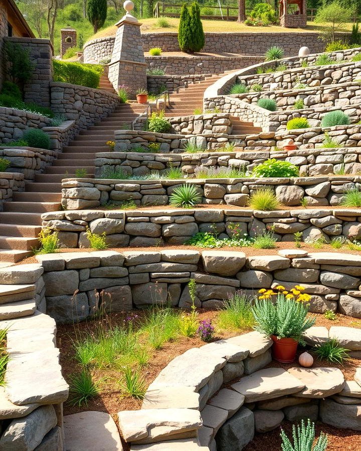 Stone Retaining Walls for Rustic Charm