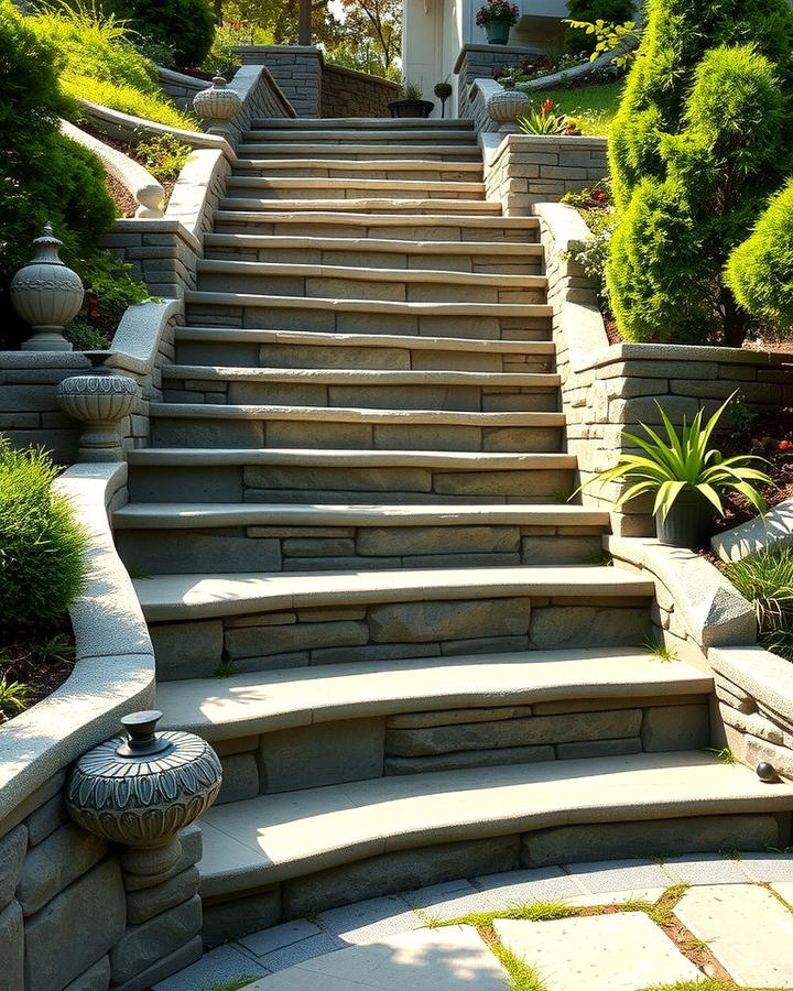 Stone Staircases with Landscaping