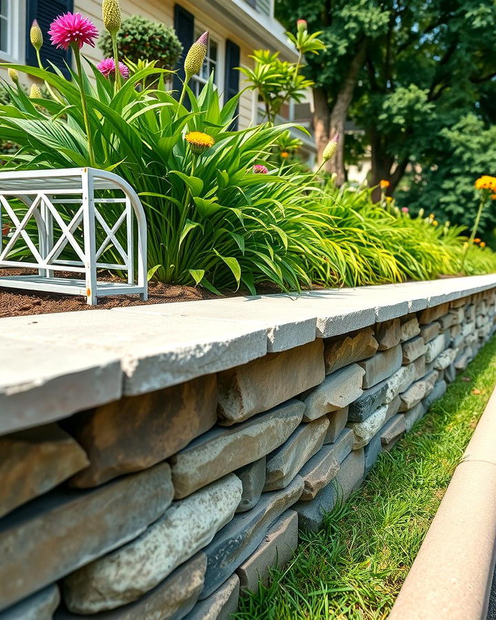 Stone Veneer Retaining Wall