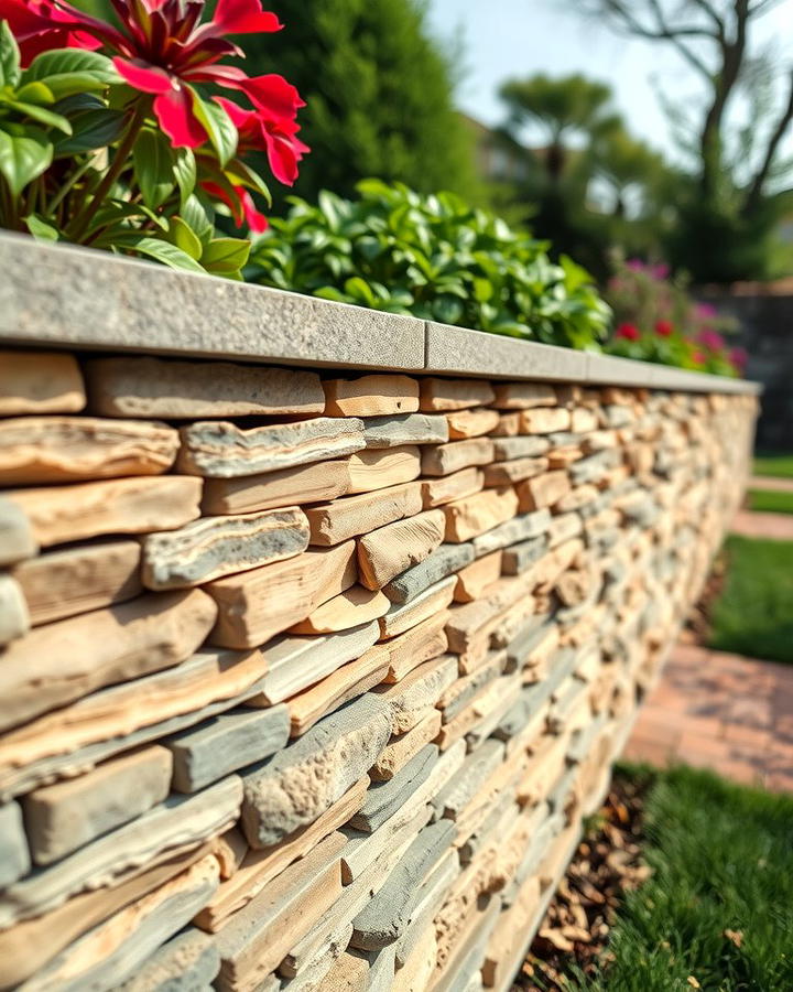 Stone Veneer Retaining Wall 2